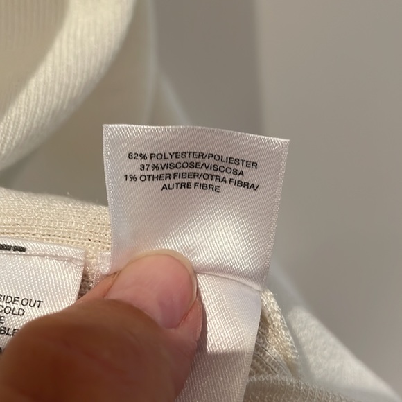 Anne Klein Women’s Ivory Asymmetrical Short Sleeve Crewneck Sweater Top. - Picture 6 of 6